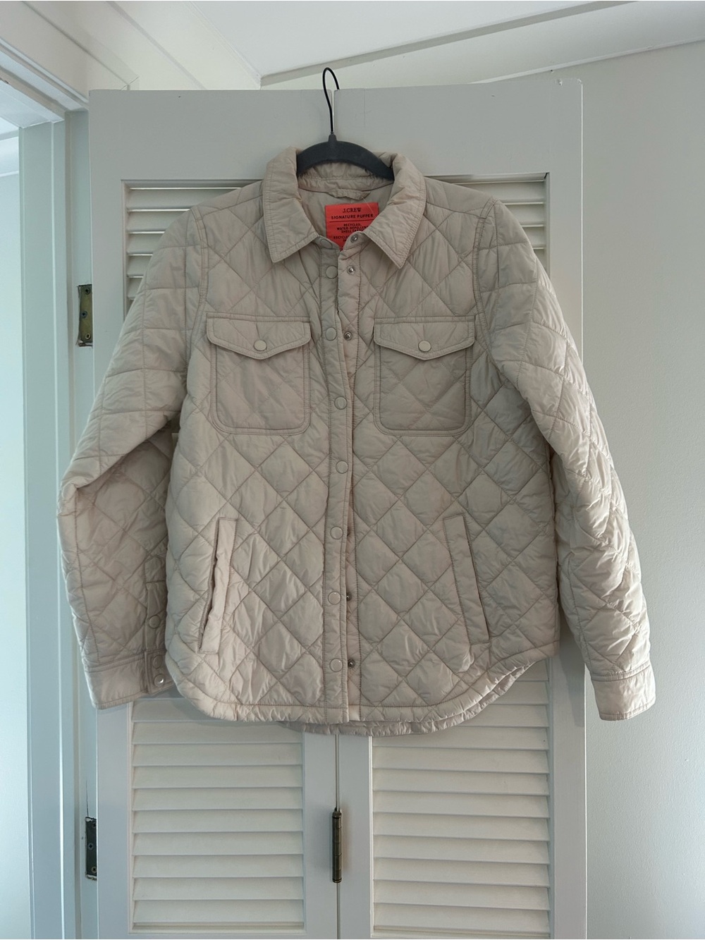 J.Crew Quilted Lightweight Shirt Jacket Women’s Small S PrimaLoft BK346